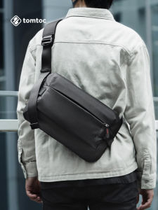 tomtoc Mens Messenger Bag Large Capacity Shoulder Bag Nylon Water-Resistant