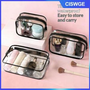 CISWGE 1 3 CÁi Túi đựng đồ trang điểm chống thấm nước trong suốt cho Nữ Túi đựng mỹ phẩm sức chứa lớn