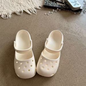 Floral Ballet Clogs For Women 2026 Cute Style Thick-Soled Soft-Soled Non-Slip Slip-On Sandals Beach Closed-Toe Slippers