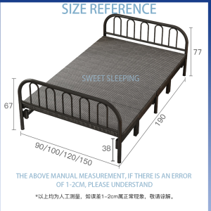 Foldable Bed Frame Reinforced Folding Bed Frame Queen/Twin/Super Single/Portable Simple Bed Bedroom Katil Bujang Super Single Bed Frame Bed Frame加固床架