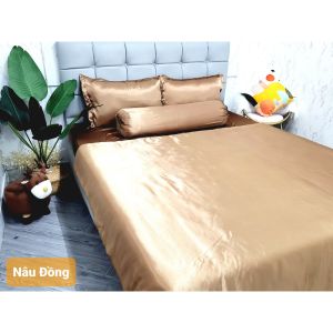✅ẢNH THẬT✅𝗖𝗛𝗔̆𝗡 𝗚𝗔 𝗣𝗛𝗜 𝗟𝗨̣𝗔 SIÊU MƯỢT MỊN NÂU ÁNH ĐỒNG SIÊU SANG LỤA SILK ĐỦ KÍCH THƯỚC CHO MỌI ĐỘ DÀY NỆM - MIA SILK
