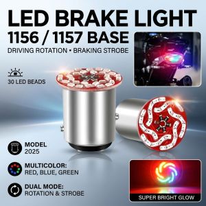 LED Brake Light Strobe Bulb DC12V 6W for Car Motorcycle Flashing Stop Tail Signal Blinker Parking Reverse Rear Light Auto Accessory