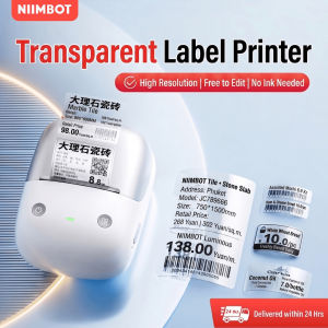 NIIMBOT B2 B2pro Clear Printer Sticker Label Waterproof Custom Sticker Nama Home Organizer Tag. High Resolution | Free to Edit | No Ink Needed. Portable Printer.