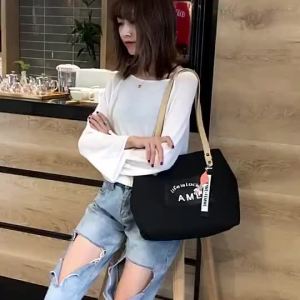 New fashion canvas bag large capacity shopping single shoulder women fashion fashion mommy Tote bag