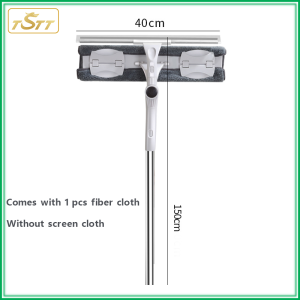Long Handle Glass Wiper Window Washer 2 in 1 Glass Cleaning Tool Telescopic Rod Squeegee Wiper Double-Sided Window Cleaner Mop