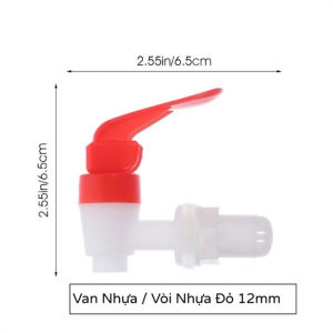 Vòi Gắn Bình Ngâm Rượu Thuỷ Tinh Thay Thế ¢ 12mm / Van Nhựa Đỏ Dạng Nhấn Gắn Bình Nước Tiện Lợi