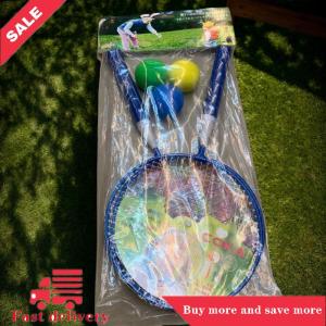 [COD] 1 Set Iron Alloy Double Racquet Kit Children Lightweight Badminton Rackets Family Game Toy Sports Equipment