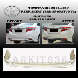 TOYOTA VIOS 2014-2017 TRD SPORTIVO REAR BACK SKIRT DIFFUSER ORIGINAL SKIRT BODYKIT (MATERIAL ABS)