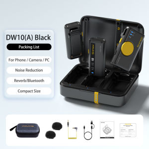 7RYMS iRay DW10 Mini Wireless Lavalier Microphone 48kHz 16bit Bluetooth 5.3 DSP AI Noise Reduction Reverb 15H Charging Case for iPhone Android Vlog Official Original