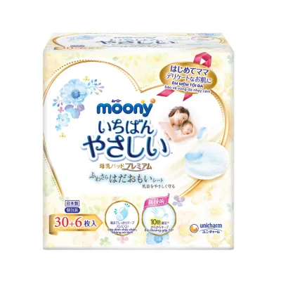 Miếng Lót Thấm Sữa Moony Cao Cấp Nhật Bản Thấm Hút Siêu Tốc Chống Tràn Khô Thoáng 30 72 Miếng - Bibo Mart