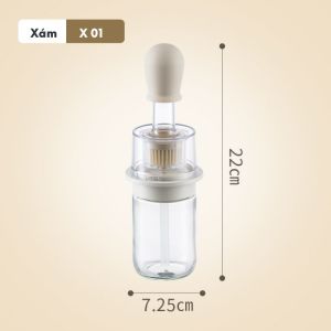 Lọ đựng dầu ăn  thủy tinh kèm chổi quét dầu silicon siêu tiện lợi chai đựng dầu ăn 250ml cao câp