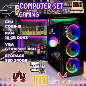 คอมพิวเตอร์ครบชุด Core-i5 / Ram 16GB / SSD 240GB / GTX1050Ti 4GB ทำงาน เล่นเกม PUBG/FreeFire/GTAV/Valorant - ComSciComZone