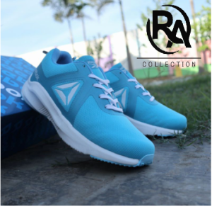 Sepatu Senam Lari Cewek Sneakers Wanita Rebook Vemora Blue Tosca /  Olahraga Zumba Running Aerobik Gowes /  COD / Rafka Aulia Collection