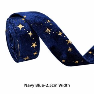 MIRELINA 5 mét Dây ruy băng nhung 1/25cm chiều rộng Hai  Ruy băng mạ vàng Thanh lịch Ép  Ruy băng vải Tiệc cưới