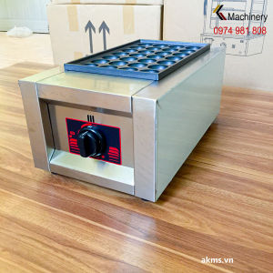 Máy làm bánh Takoyaki 28 viên dùng gas ASQ-766: làm bánh bạch tuộc trứng cút nướng tôm viên thịt viên chiên v.v..