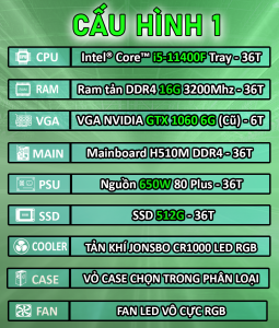 PC Gaming i5 11400f / RTX 3060 / ram 32G / SSD 512G Case Gaming Máy tính chơi game Giá rẻ nhất