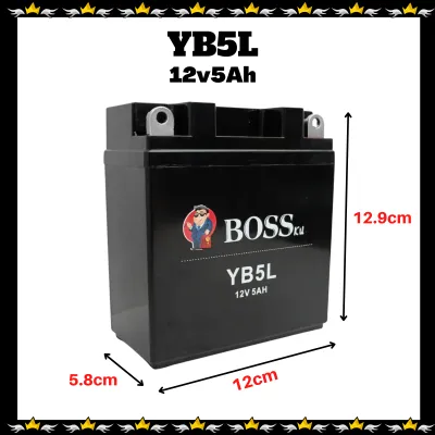 BOSSKU BATERI YB5L MOTOR BATTERY LC135 V1 EGO V1 LAGENDA 110 EX5-STARTER WAVE 100-STARTER ECO SPORT