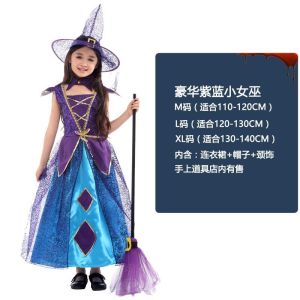 RF สตูดิโอฮาโลวีนเสื้อผ้าเด็กสาวชุดเจ้าหญิงแม่มดน้อยเสื้อผ้าแมงมุมค้างคาวแต่งหน้าบอลประสิทธิภาพเสื้อผ้า