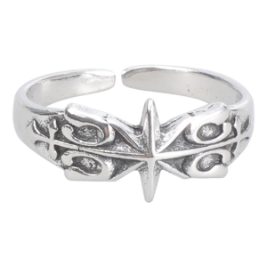 Silver Plated Hexagram Ring Symbolizing Mystery and Power Finger Ring Unique Personality Accessory for Women