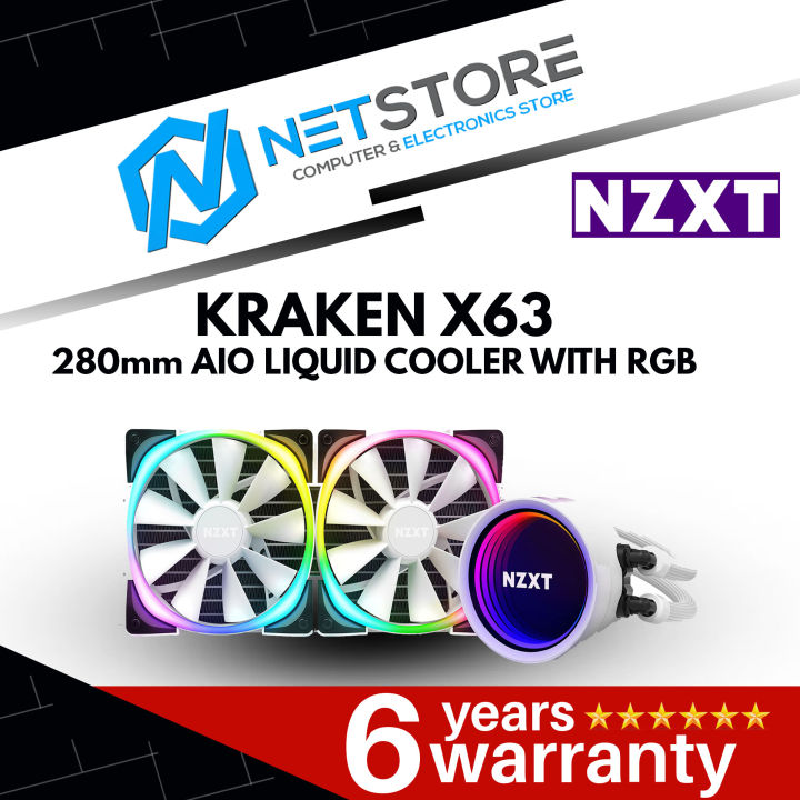 NZXT KRAKEN X63 RGB WHITE 280mm AIO LIQUID COOLER RL-KRX63-RW