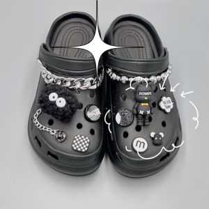 Crocs Jibbitz Charms Shoes Accessories Elf Hair Ball Buckle Violent Bear Decoration Shoes Flower Punk Style Silver Electroplated Chain for Crocs