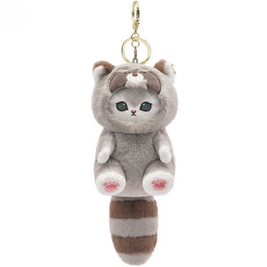 Cat Plush Pendant Kawaii Keychain Toy Cute Collectible Stuffed Cat Doll Desk Bag Decoration