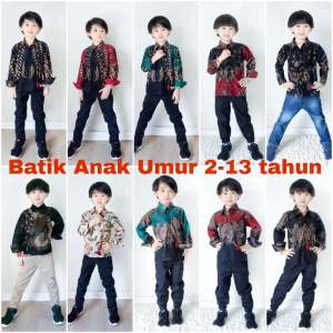 KEMEJA BATIK ANAK COWOK BAJU BATIK ANAK LENGAN PANJANG 2-13 TAHUN TERLARIS
