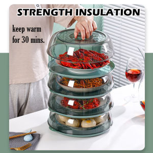 WIN WIN Shop High Quality 5 Layer Warm Keeper Food Cover Multi-purpose Food Container Transparent Stackable Plate
