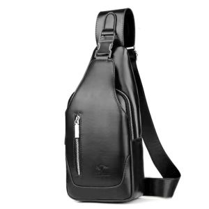 【Buy 1 Get 3】High End Waterproof Messenger Bag Shoulder Large Leather Large Capacity USB Charging Sling bag Single Crossbody Bag