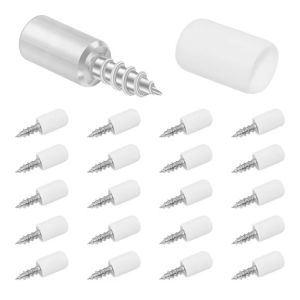 COUPLECOL 100Pcs Đa chức năng Vít đỡ tấm laminate Công suất lớn Ống bọc cao su chống trượt Vít tự khoan Giá đỡ ván ngăn Đầu tròn Bộ vít tích hợp Tủ đựng đồ