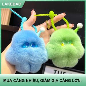 【LAKEBAO】 Dễ thương giả Rái cá Thỏ tóc Kem vụng về mặt dây chuyền xe Móc Chìa Khóa Túi phụ kiện Quà Tặng