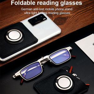 coolrich Portable Foldable Reading Glasses Full Rhinestones Exquisite Magnetic phone holder
