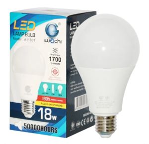 Iwachi หลอดไฟ LED White Light ขั้ว E27 3W/5W/9W/13W/15W/18W/21W/25W 1700Lumens ประหยัดพลังงาน 50000ชั่วโมง สำหรับบ้าน แสงสว่างเหมาะสม - ไฟฟ้า