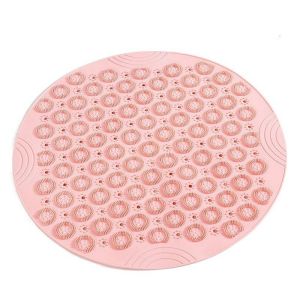 STVML PVC Round Suction Cup Drainage Bathroom Accessories Textured Surface Bathtub Mat Bath Mat Massage Foot Pad Bathroom Carpet