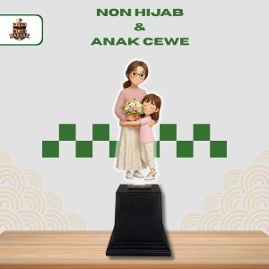 Piala Akrilik Hari Ibu (Mothers Day) NonHijab Sticker Custom Plus Tatakan | Kado Hadiah Unik Ultah Birthday