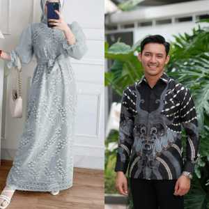 Inara Couple Gamis Kemeja Muslim Brokat Tile Kondangan Fashion Wanita Dan Pria Terlaris Baju Pasangan Maxy Luis Tunangan Lamaran Wisuda Bridesmaid Kekinian
