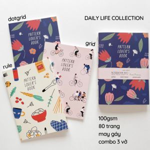 Vở kẻ ngang 80 trang dot grid 100gsm tập học sinh may gáy Crabit - Daily Life