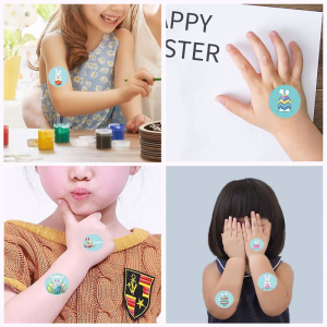 500Pcs Phục Sinh Món Quà Dán Cuộn Bunny Trứng Hộp Quà Tặng Phong Bì Sticker tự dính nhãn niêm phong Cho tiệc phục sinh Trẻ Em