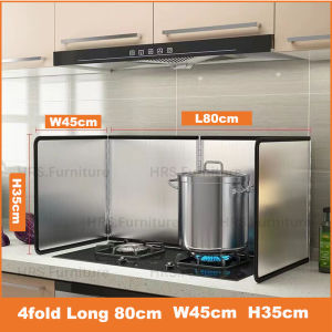 Kitchen stainless steel oil stopper Foldable kitchen oil splash guard wall plate Heat shield Removable cover