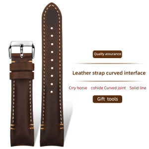 new Curved strap 22mm 20mm For Tudor Black Bay M79030 M79830 Curved End Leather Strap Bracelet WatchBand watch Belt Black Brown Blue high-quality