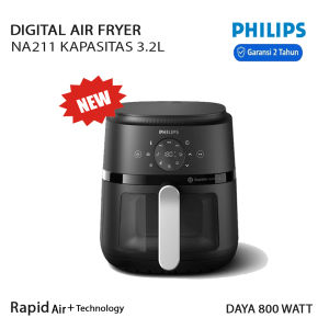 Philips Digital Air Fryer NA221 / NA211 Low Watt 800 Watt Rapid Air Technology Transparan dilengkapi Lampu