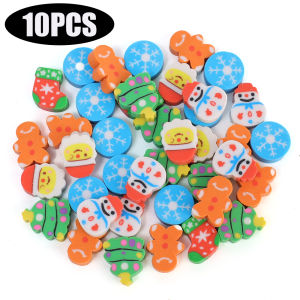 50Pcs/box Cute Mini Animals Eraser Rabbit Snowman Small Mini Eraser Creative Christmas Gifts Stationery