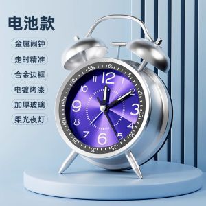 1ชิ้นไม้หมอนเสียงดังนาฬิกาปลุกหนักพร้อมไฟกลางคืน