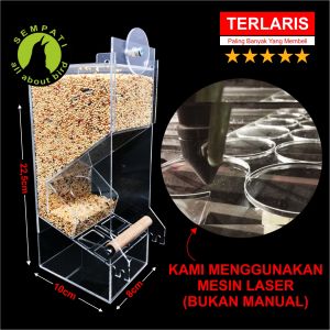 SEMPATI Wadah Pakan Milet Burung Lovebird Akrilik Soliter Dispenser Ternak Anti Tumpah Merek Sempati TKRMKTP1