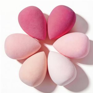Makeup Sponge Set 6 Pcs Blender Sponges for Liquid Cream and Powder Multi-color Pink Soft Latex-Free Cosmetic Applicators