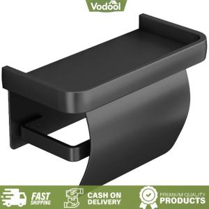 [VSC] Self-Adhesive Toilet Paper Roll Holder with Phone Shelf Wall Mounted Tissue Roll Holder for Bathroom Kitchen Washroom