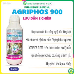 Phân Bón Lá PK-VL ARIPHOS ANTIRUS ABIO-01 – SUPER AGRIPHOS 900 – Lưu Dẫn 2 Chiều – Nguyên Liệu Ngoại Nhập (Chai 1 lít)