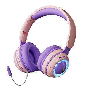 VAORLO Original Wireless Headphones For Children Multiple Colors With HD Microphone Stereo Headset With RGB lighting for Kids Gifts