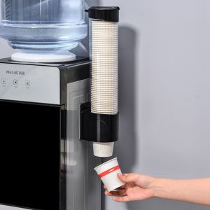 NCNC(okdeals01) Disposable Paper Cups Plastic Automatic For Water Dispenser Wall Mounted Cup Holder Cup Remover Storage Rack Cup Dispenser