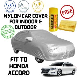 NMS - Nylon Car Cover for HONDA ACCORD with Clean Cham Chamois Towel Waterproof Lightweight Car Cover Protection